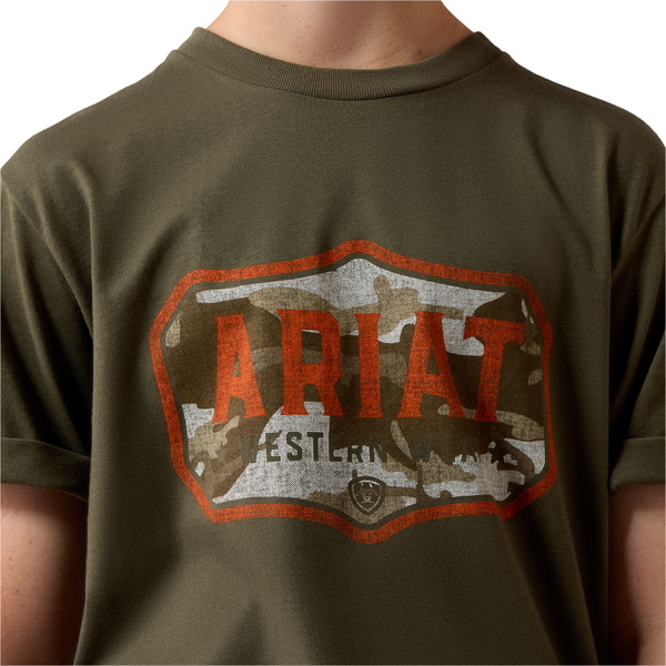 2026 Ariat Junior Wild Creek Camo T-Shirt 10079540 - Army Green